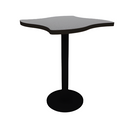 Proof 30" Wave Pedestal Cafe Table with Round Steel Base TFL Top T Mold Edge