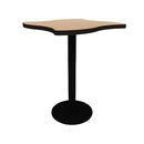 Proof 30" Wave Pedestal Counter Table with Round Steel Base HPL Top