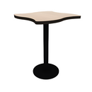 Proof 30" Wave Pedestal Cafe Table with Round Steel Base TFL Top T Mold Edge