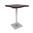 Proof 30" Wave Pedestal Cafe Table with Square Steel Base TFL Top T Mold Edge