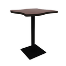 Proof 30" Wave Pedestal Cafe Table with Square Steel Base TFL Top T Mold Edge