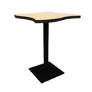 Proof 30" Wave Pedestal Cafe Table with Square Steel Base TFL Top T Mold Edge