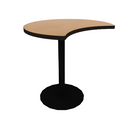 Proof 36" Crescent Pedestal Cafe Table with Cast Iron Round Base TFL Top T Mold Edge