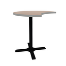 Proof 36" Crescent Pedestal Counter Table with  X-Base HPL Top