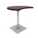 Proof 36" Crescent Pedestal Cafe Table with Square Steel Base TFL Top T Mold Edge