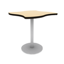 Proof 36" Wave Pedestal Cafe Table with Cast Iron Round Base TFL Top T Mold Edge