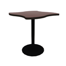 Proof 36" Wave Pedestal Cafe Table with Cast Iron Round Base TFL Top T Mold Edge