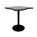 Proof 36" Wave Pedestal Cafe Table with Cast Iron Round Base TFL Top T Mold Edge