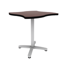 Proof 36" Wave Pedestal Cafe Table with Cast Iron Arched Base TFL Top T Mold Edge