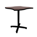 Proof 36" Wave Pedestal Cafe Table with Cast Iron Arched Base TFL Top T Mold Edge