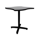 Proof 36" Wave Pedestal Cafe Table with Cast Iron Arched Base TFL Top T Mold Edge