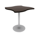 Proof 36" Wave Pedestal Cafe Table with Round Steel Base TFL Top T Mold Edge