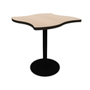 Proof 36" Wave Pedestal Cafe Table with Round Steel Base TFL Top T Mold Edge