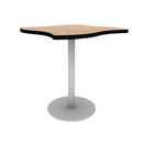 Proof 36" Wave Pedestal Counter Table with Round Steel Base HPL Top