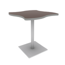 Proof 36" Wave Pedestal Cafe Table with Square Steel Base TFL Top