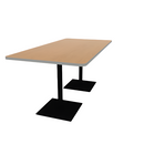 Proof 42" x 84" Rectangle Pedestal Counter Table with Square Steel Base Pair HPL Top
