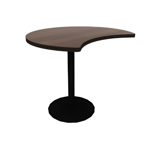 Proof 42" Crescent Pedestal Cafe Table with Round Base TFL Top T Mold Edge