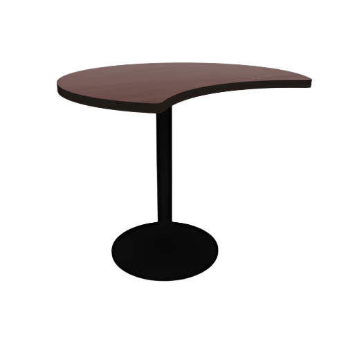 Proof 42" Crescent Pedestal Cafe Table with Round Steel Base TFL Top T Mold Edge