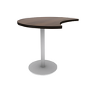Proof 42" Crescent Pedestal Counter Table with Round Steel Base HPL Top