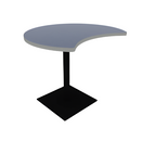 Proof 42" Crescent Pedestal Cafe Table with Square Steel Base TFL Top T Mold Edge