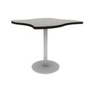 Proof 42" Wave Pedestal Cafe Table with Cast Iron Round Base TFL Top T Mold Edge