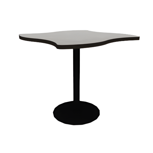 Proof 42" Wave Pedestal Cafe Table with Cast Iron Round Base TFL Top T Mold Edge