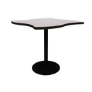 Proof 42" Wave Pedestal Cafe Table with Cast Iron Round Base TFL Top T Mold Edge