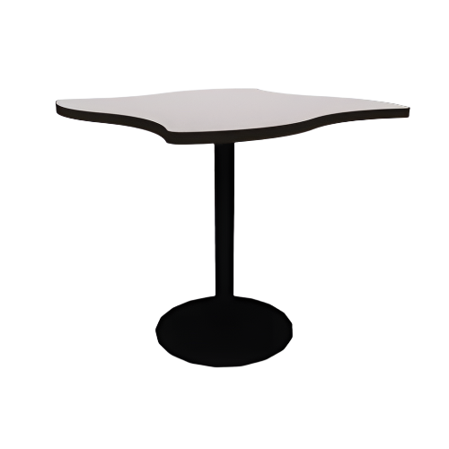 Proof 42" Wave Pedestal Cafe Table with Cast Iron Round Base TFL Top T Mold Edge