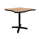 Proof 42" Wave Pedestal Cafe Table with Cast Iron Arched Base TFL Top T Mold Edge