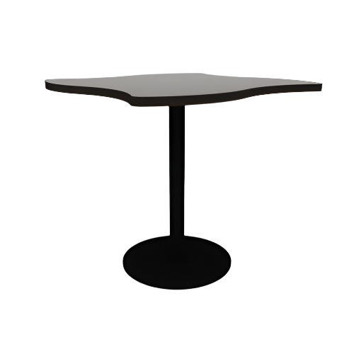 Proof 42" Wave Pedestal Cafe Table with Round Steel Base TFL Top T Mold Edge