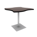 Proof 42" Wave Pedestal Cafe Table with Square Steel Base TFL Top T Mold Edge