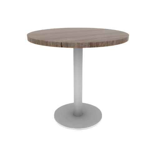 Proof 30" Dia Round Pedestal Cafe Table with Round Steel Base TFL Top 3MM PVC Edge