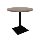 Proof 30" Dia Round Pedestal Cafe Table with Square Steel Base TFL Top 3MM PVC Edge