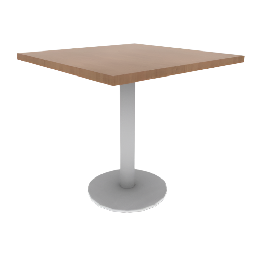 Proof 30" Square Pedestal Cafe Table with Cast Iron Round Base TFL Top 3MM PVC Edge