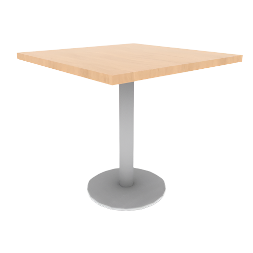 Proof 30" Square Pedestal Cafe Table with Cast Iron Round Base TFL Top 3MM PVC Edge