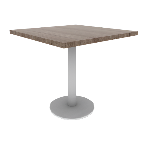 Proof 30" Square Pedestal Cafe Table with Cast Iron Round Base TFL Top 3MM PVC Edge