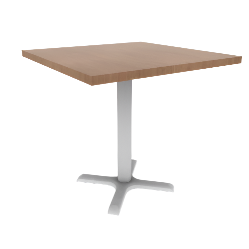 Proof 30" Square Pedestal Cafe Table with Cast Iron X-Base TFL Top 3MM PVC Edge