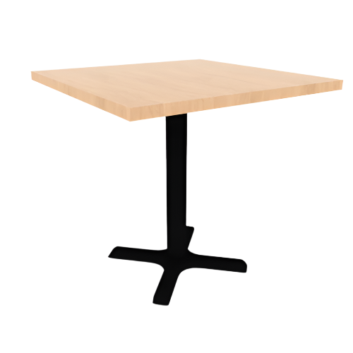 Proof 30" Square Pedestal Cafe Table with Cast Iron X-Base TFL Top 3MM PVC Edge