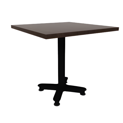 Proof 30" Square Pedestal Cafe Table with Cast Iron Arched Base TFL Top 3MM PVC Edge