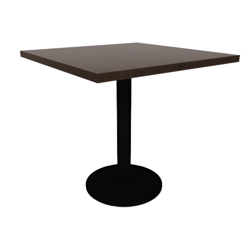 Proof 30" Square Pedestal Cafe Table with Round Steel Base TFL Top 3MM PVC Edge