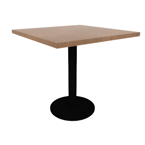 Proof 30" Square Pedestal Cafe Table with Round Steel Base TFL Top 3MM PVC Edge