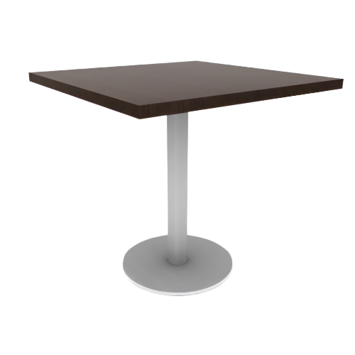 Proof 30" Square Pedestal Cafe Table with Round Steel Base TFL Top 3MM PVC Edge