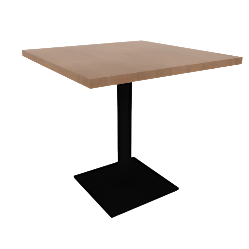 Proof 30" Square Pedestal Cafe Table with Square Steel Base TFL Top 3MM PVC Edge