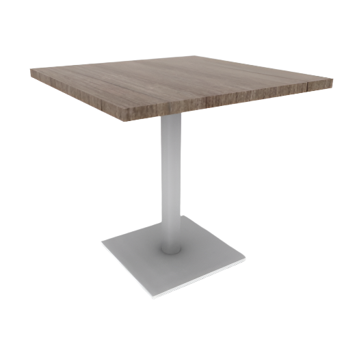 Proof 30" Square Pedestal Cafe Table with Square Steel Base TFL Top 3MM PVC Edge