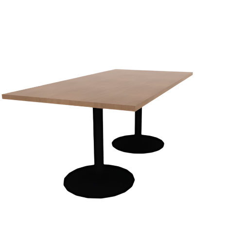 Proof 36" x 72" Rectangle Pedestal Cafe Table with Round Base Pair TFL Top