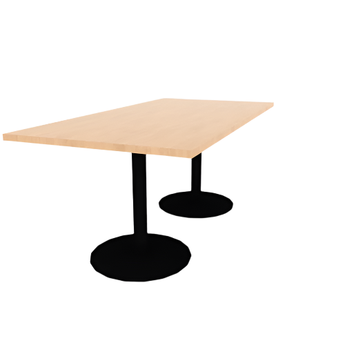 Proof 36" x 72" Rectangle Pedestal Cafe Table with Round Base Pair TFL Top