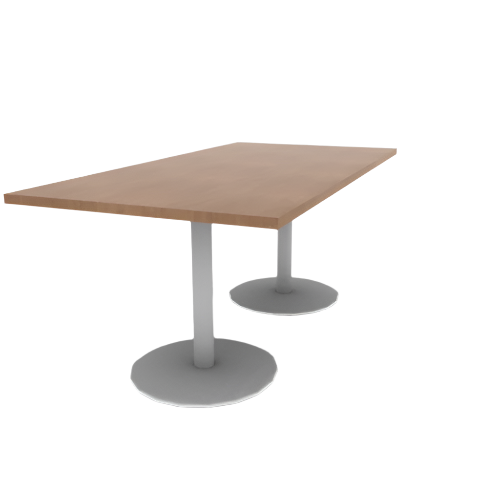 Proof 36" x 72" Rectangle Pedestal Cafe Table with Round Base Pair TFL Top