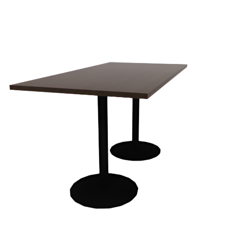 Proof 36" x 72" Rectangle Pedestal Counter Table with Round Base Pair TFL Top 3MM PVC Edge