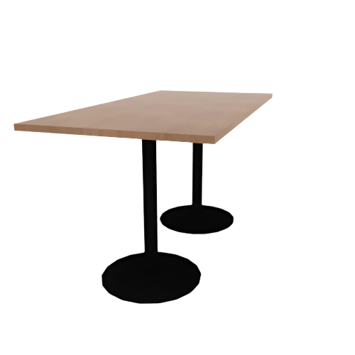 Proof 36" x 72" Rectangle Pedestal Counter Table with Round Base Pair TFL Top 3MM PVC Edge