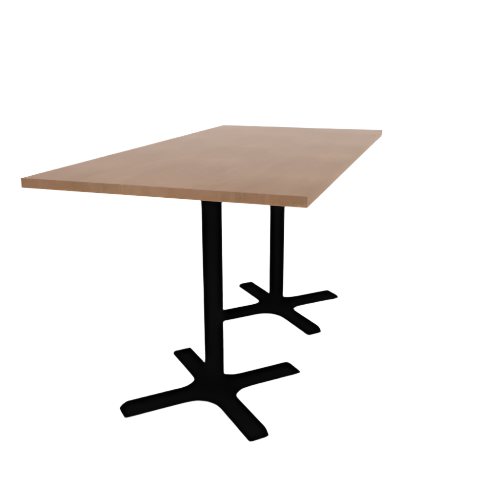 Proof 36" x 72" Rectangle Pedestal Counter Table with X-Base Pair TFL Top 3MM PVC Edge